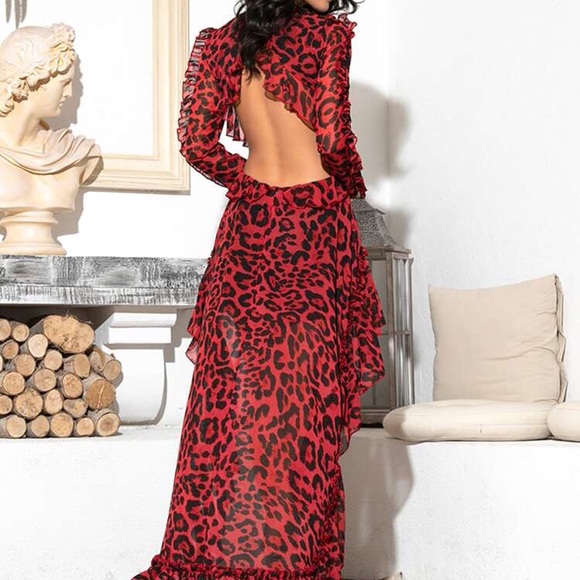 Glam statement summer leopard red brand new dress - Picture 6 of 8